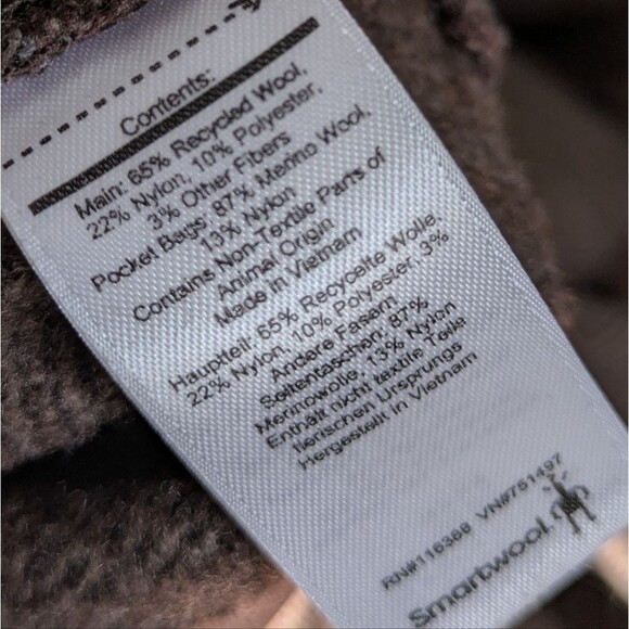 Smartwool Hudson Trail Wool Men's Brown Half Quarter Zip Sweater L Large - Picture 8 of 8